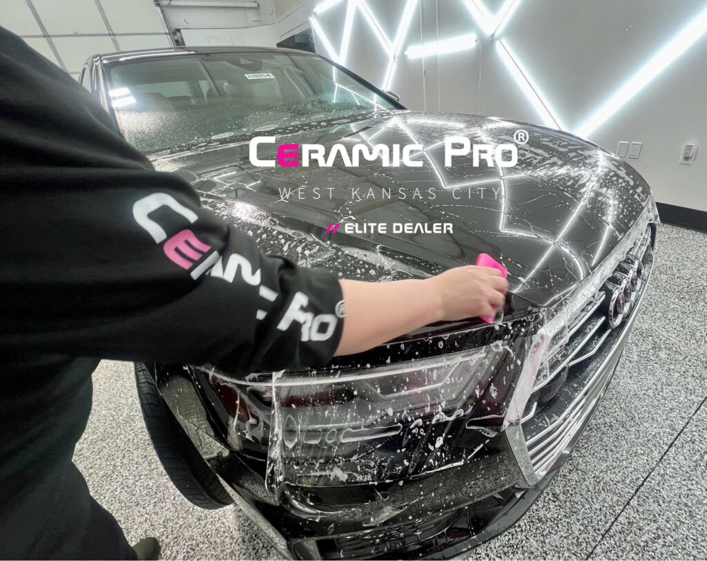 a person installing paint protection film in Kansas city